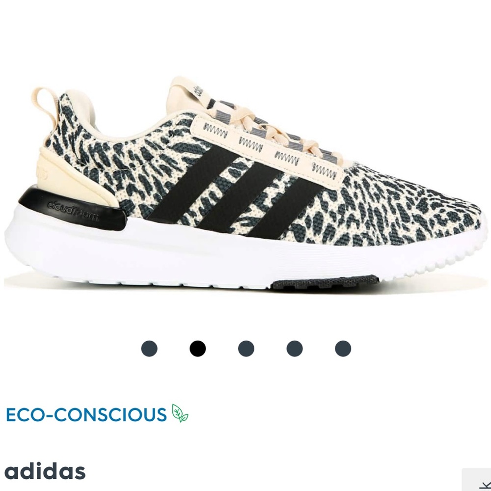 Adidas Black & Cream Leopard Racer TR21 Sneakers - Picture 1 of 8